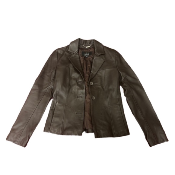 Wilsons Leather Brown Moto Leather Jacket - Picture 1 of 6